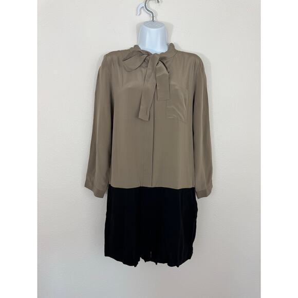Madewell Broadway & Broome Silk Colorblock Long Sleeve Romper NWT Size Small - Picture 1 of 8